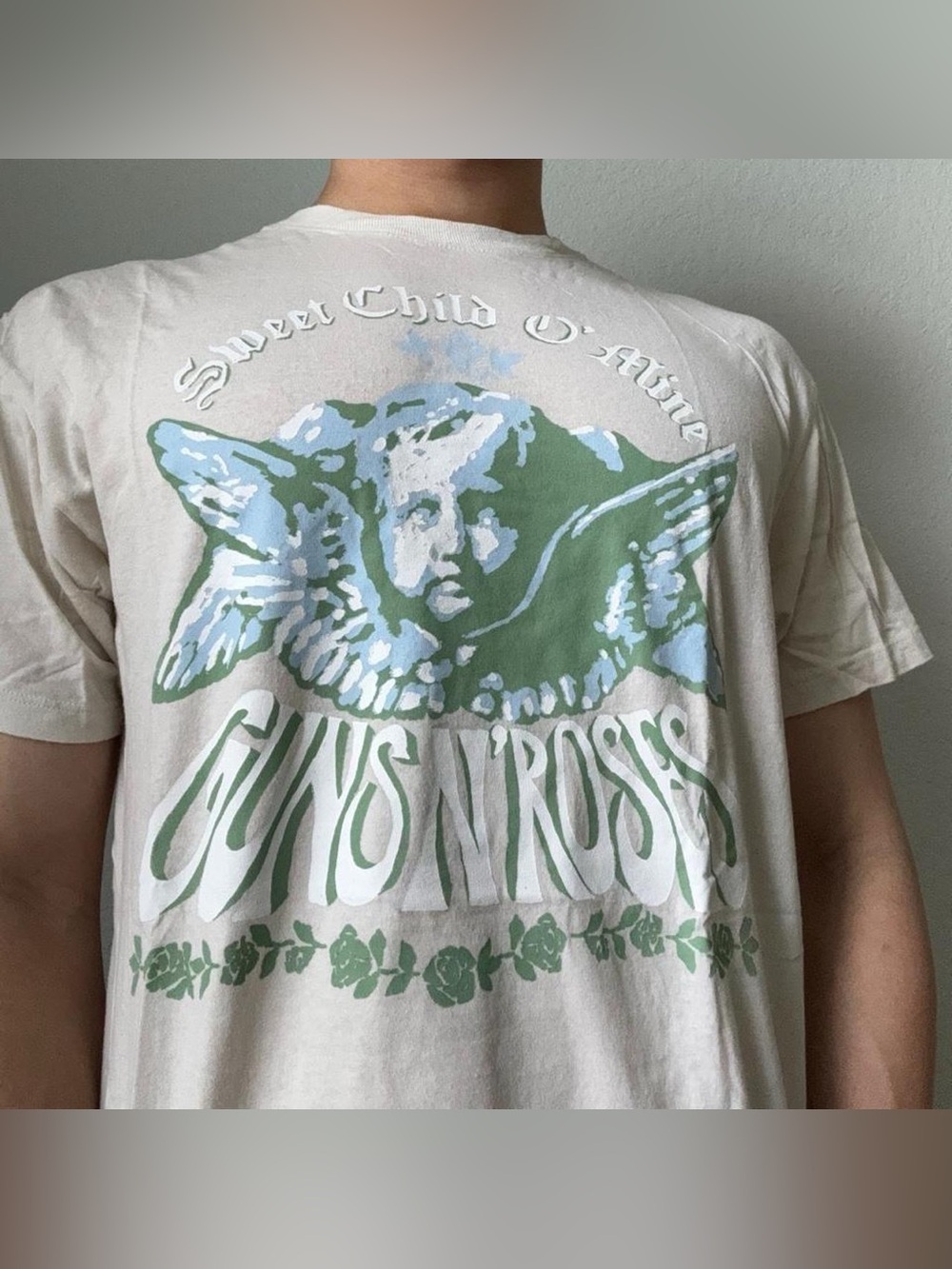 Guns N Roses 'Sweet Child O' Mine' Band Graphics Tee Shirt - Beige